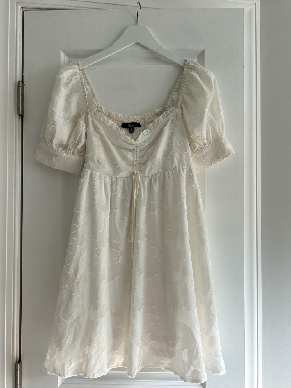 Lulu's Ivory Puff-Sleeve Mini Dress